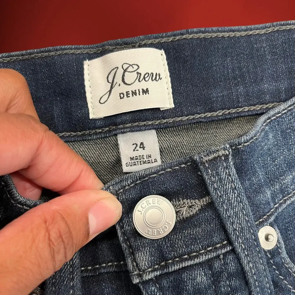 J. Crew Skinny Jeans Denim 9” Toothpick Re-Imagined Size 24 Dark Wash Y2K 90's